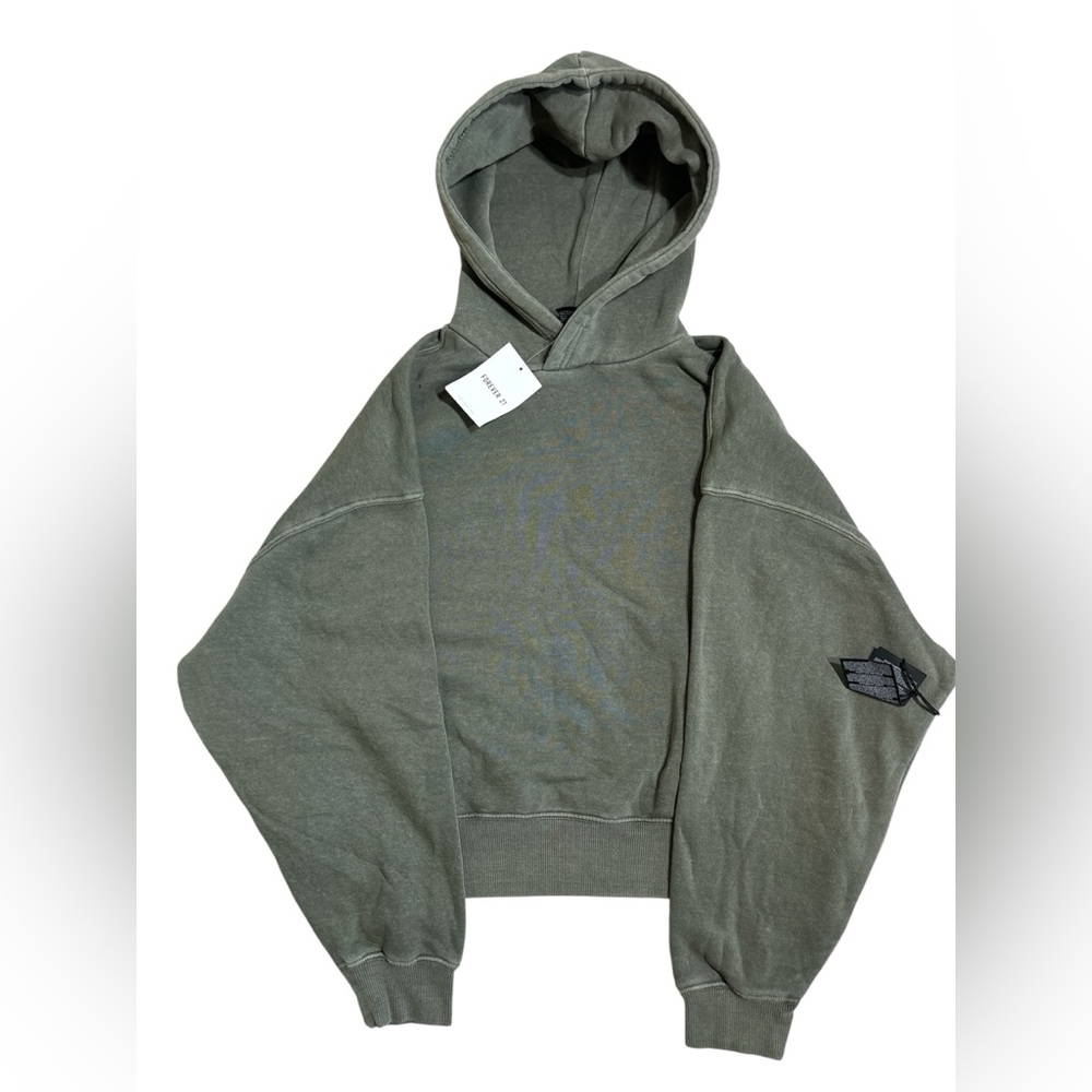 Forever 21 Olive Green Hooded Sweatshirt
